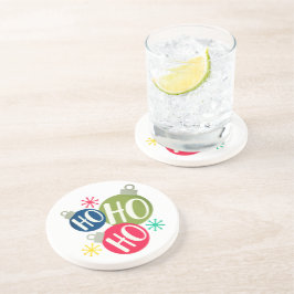 Ho Ho Ho Festive Kerstmis Modern Holiday Zandsteen Onderzetter