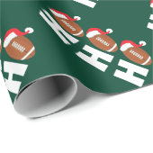 Ho Ho Ho Football | Funny Christmas Season Humor Cadeaupapier (Rol Hoek)