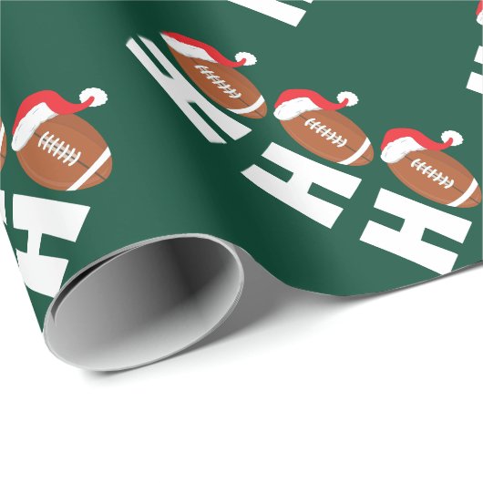 Ho Ho Ho Football | Funny Christmas Season Humor Cadeaupapier (Rol Hoek)