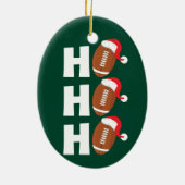 Ho Ho Ho Football | Funny Christmas Season Humor Keramisch Ornament (Achterkant)