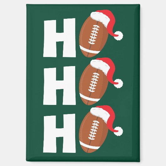 Ho Ho Ho Football | Funny Christmas Season Humor Magneet (Voorkant)