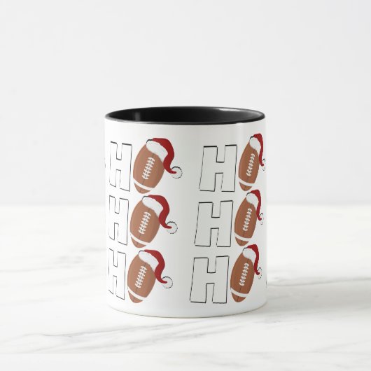 Ho Ho Ho Football | Funny Christmas Season Humor Mok (Midden)