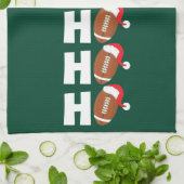 Ho Ho Ho Football | Funny Christmas Season Humor Theedoek (Gevouwen)