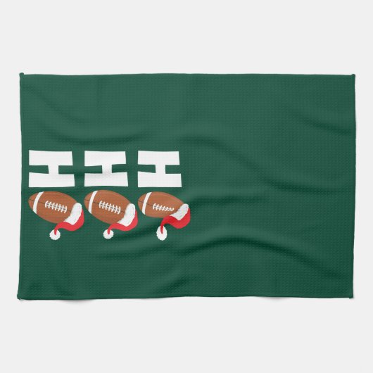 Ho Ho Ho Football | Funny Christmas Season Humor Theedoek (Horizontaal)