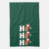 Ho Ho Ho Football | Funny Christmas Season Humor Theedoek (Verticaal)