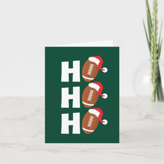 Ho Ho Ho Football | Grappige Humor van het kerstse Feestdagen Kaart (Voorkant)