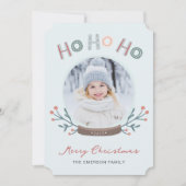 Ho Ho Ho Foto Kerstkaart (Voorkant)