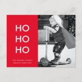 Ho Ho Ho | Foto van Red Xmas - Modern minimalist Feestdagenkaart (Voorkant)