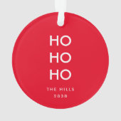 Ho Ho Ho | Foto van Red Xmas - Modern minimalist Ornament (achterkant)