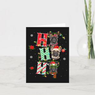 Ho Ho Ho Frans Bulldog Hond Plezier Xmas Hond Kaart