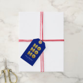Ho Ho Ho | Fun Christmas Blue & Gold Cadeaulabel (Met Touw)
