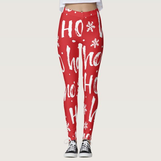 Ho-Ho-Ho Fun Christmas Design Leggings (Voorkant)