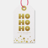 Ho Ho Ho | Fun Christmas White & Gold Mini Cadeaulabel (Voorkant)