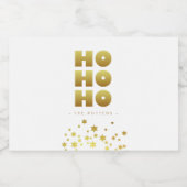Ho Ho Ho | Fun Christmas White & Gold Mini Likeurfles Etiket (Enkel label)