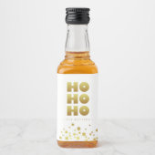 Ho Ho Ho | Fun Christmas White & Gold Mini Likeurfles Etiket (Voorkant)