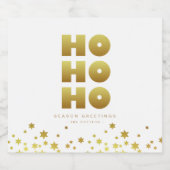 Ho Ho Ho | Fun Christmas Wit & Goud Bier Etiket (Enkel label)