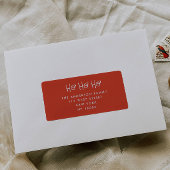 Ho Ho Ho | Fun Script Red Christmas Retouradres Etiket