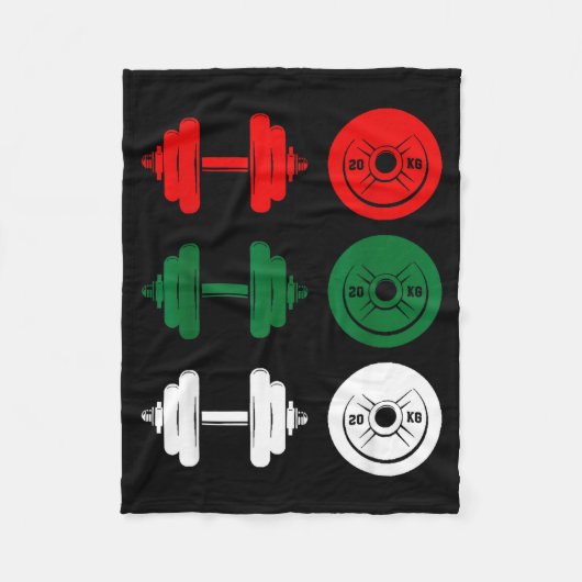 Ho Ho Ho Funny Dumbbell Christmas Weightlifting Gy Fleece Deken (Voorkant)