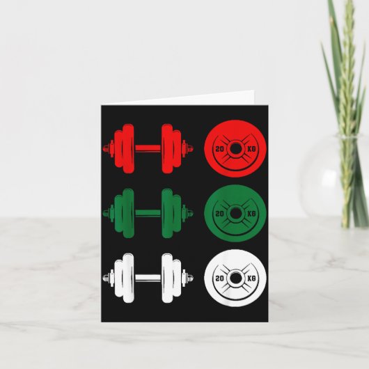 Ho Ho Ho Funny Dumbbell Christmas Weightlifting Gy Kaart (Voorkant)