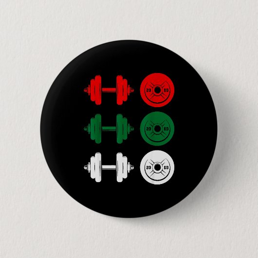 Ho Ho Ho Funny Dumbbell Christmas Weightlifting Gy Ronde Button 5,7 Cm (Voorkant)