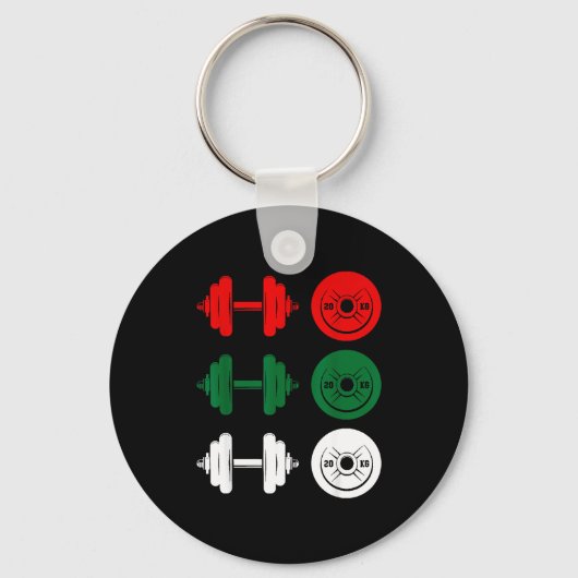 Ho Ho Ho Funny Dumbbell Christmas Weightlifting Gy Sleutelhanger (Voorkant)