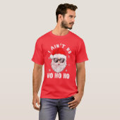Ho Ho Ho Funny Santa Kerstman Typograp T-shirt (Voorkant volledig)