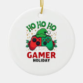 Ho Ho Ho Gamer Holiday Christmas Ornament | Funny  (Voorkant)
