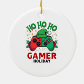 Ho Ho Ho Gamer Holiday Christmas Ornament | Funny  (Achterkant)