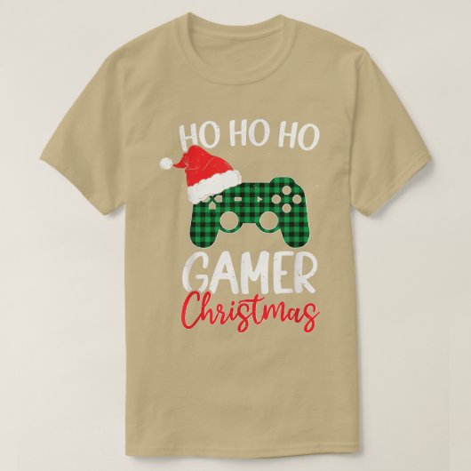 Ho Ho Ho Gamer Kerstmis Video Games Gaming L T-shirt (Design voorkant)
