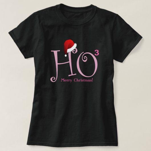 Ho Ho Ho!  Gelukkig kerstfeest! -Roze T-shirt (Design voorkant)