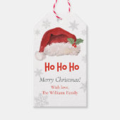 Ho Ho Ho Gelukkig Kerstmis Kerstmuts Cadeaulabel (Voorkant)