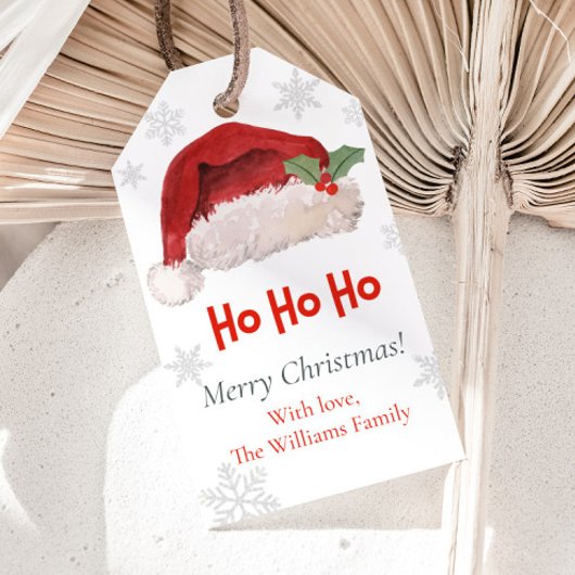 Ho Ho Ho Gelukkig Kerstmis Kerstmuts Cadeaulabel