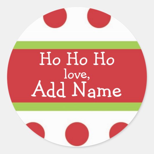 Ho Ho Ho Gepersonaliseerd Kerst sticker (Voorkant)