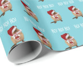 Ho! Ho! Ho! Gerbil in Santa Hat, Scarf en Mitten Cadeaupapier (Rol Hoek)