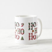 Ho Ho Ho geruite Kerstmis Koffiemok (Voorkant rechts)