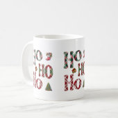 Ho Ho Ho geruite Kerstmis Koffiemok (Voorkant links)