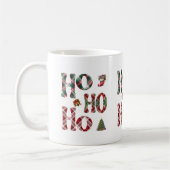 Ho Ho Ho geruite Kerstmis Koffiemok (Links)