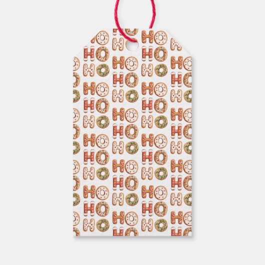 Ho Ho Ho Gingerbread Cookie Christmas Cadeaulabel (Achterkant)