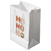 Ho Ho Ho Gingerbread Cookie Christmas Medium Cadeauzakje (Voorkant Gekanteld)