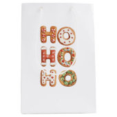 Ho Ho Ho Gingerbread Cookie Christmas Medium Cadeauzakje (Voorkant)