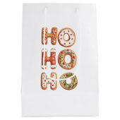 Ho Ho Ho Gingerbread Cookie Christmas Medium Cadeauzakje (Achterkant)