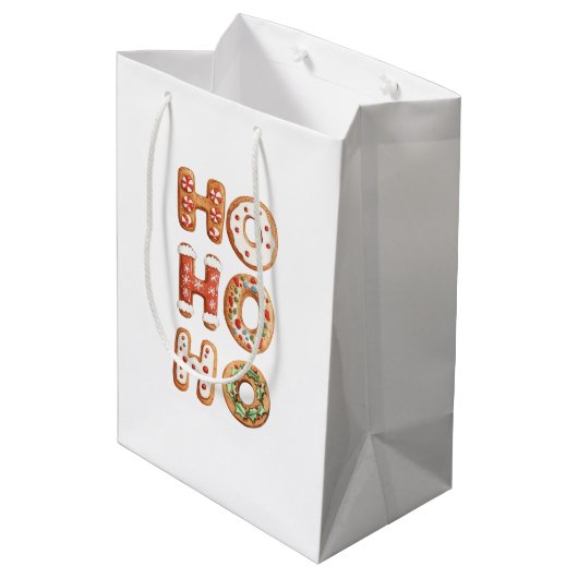 Ho Ho Ho Gingerbread Cookie Christmas Medium Cadeauzakje (Achterkant Gekanteld)