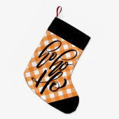 HO HO HO - GINGHAM-kerststop Kleine Kerstsok (Voorkant (Hangend))
