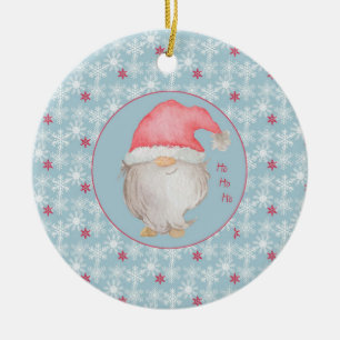 Ho Ho Ho Gnome 1 Kerstmis als foto van Big Sister Keramisch Ornament