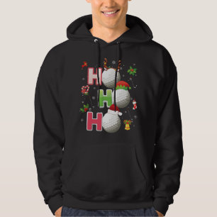 Ho Ho Ho Golf Ball Kerstkerstkerstman Elf Reindeme Hoodie