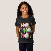 Ho Ho Ho Golf Ball Kerstkerstkerstman Elf Reindeme T-shirt (Voorkant volledig)