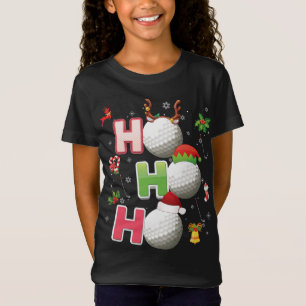 Ho Ho Ho Golf Ball Kerstkerstkerstman Elf Reindeme T-shirt