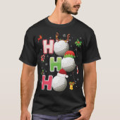 Ho Ho Ho Golf Ball Kerstkerstkerstman Elf Reindeme T-shirt (Voorkant)