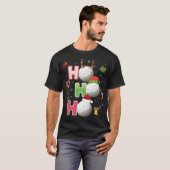 Ho Ho Ho Golf Ball Kerstkerstkerstman Elf Reindeme T-shirt (Voorkant volledig)