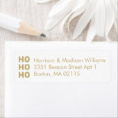 Ho Ho Ho Goud White Kerstmis Adres Etiket (Insitu)